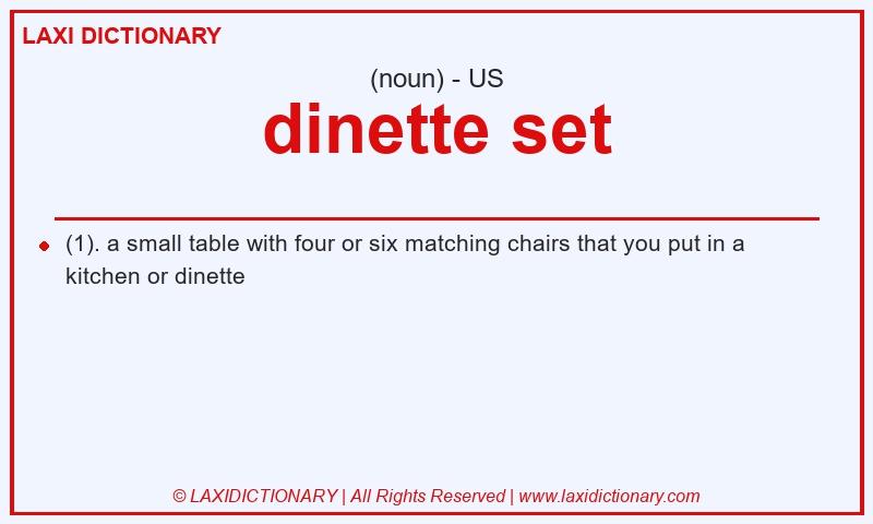 Definition dinette set in American English
