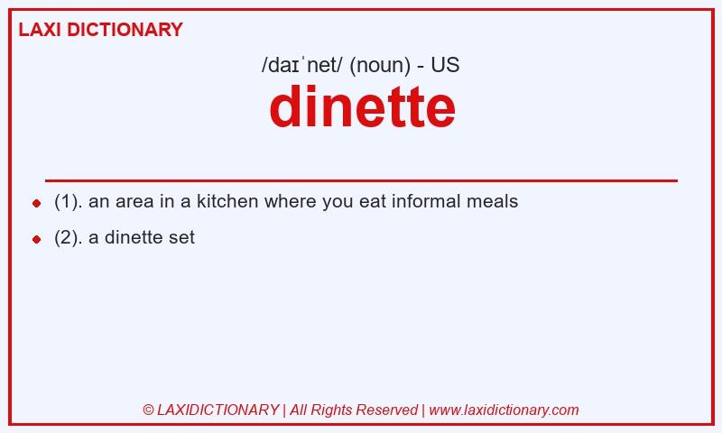 Definition dinette in American English