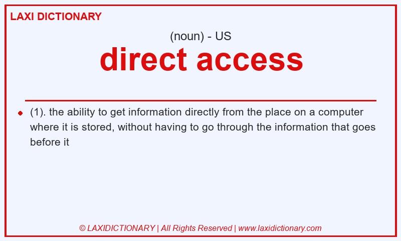 Definition direct access in American English