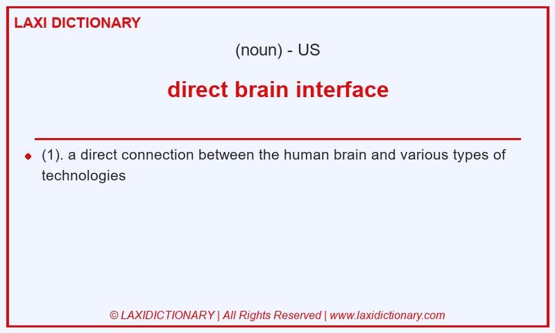 Definition direct brain interface in American English