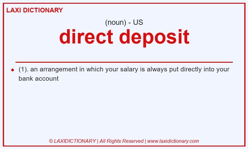 Definition direct deposit in American English