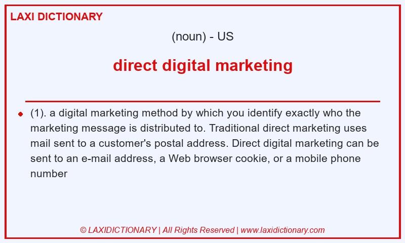 Definition direct digital marketing in American English