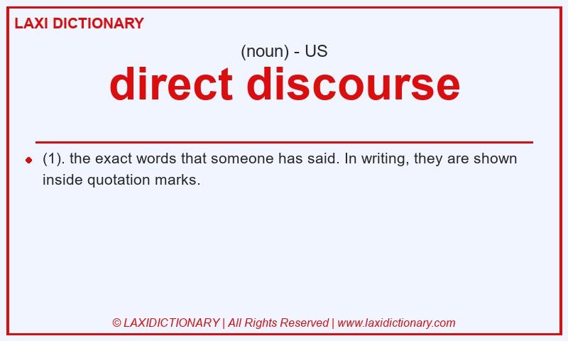 Definition direct discourse in American English