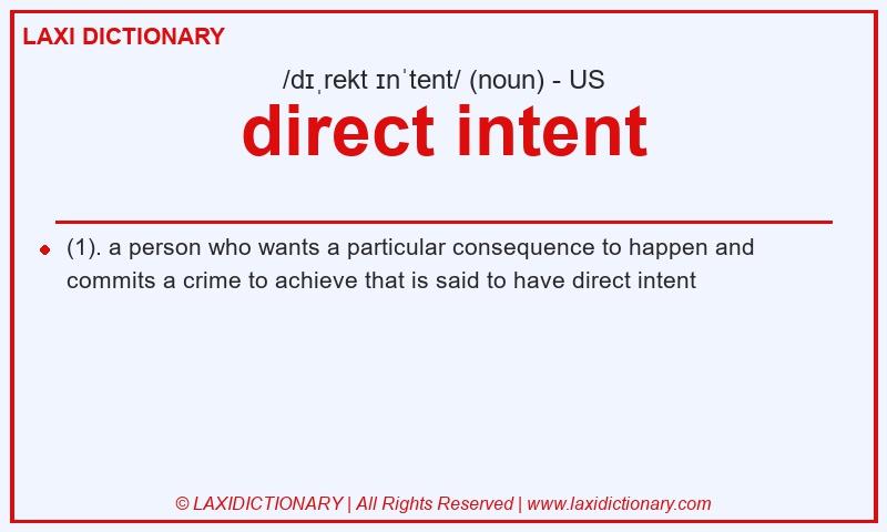 Definition direct intent in American English
