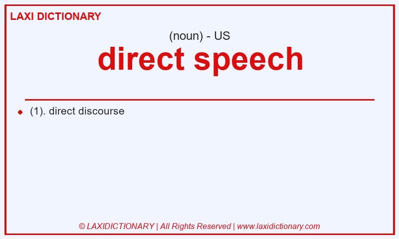 Definition direct speech in American English