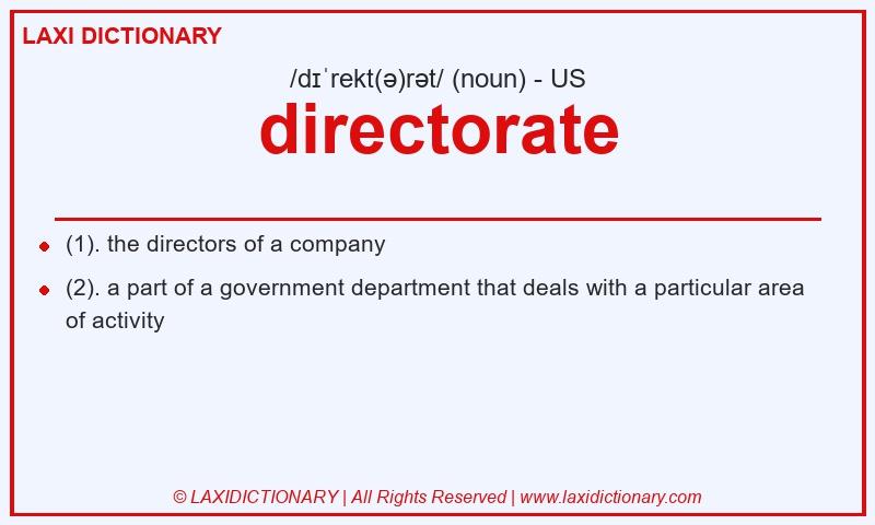 Definition directorate in American English