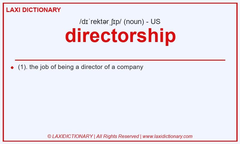 Definition directorship in American English