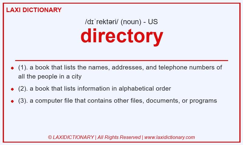 Definition directory in American English