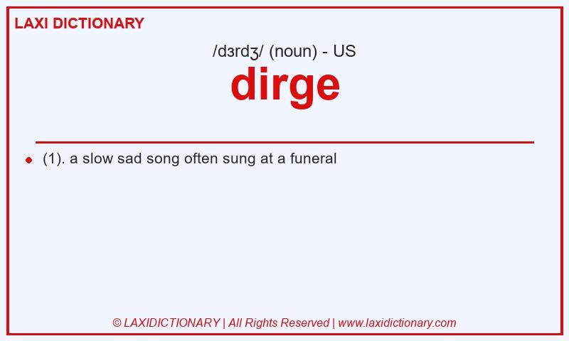 Definition dirge in American English