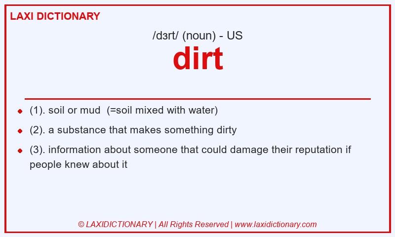 Definition dirt in American English