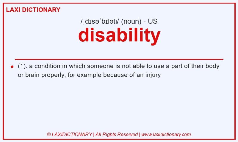 Definition disability in American English