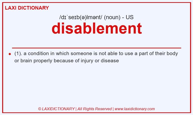 Definition disablement in American English