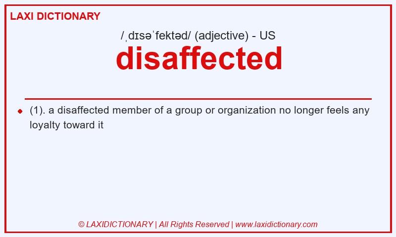 Definition disaffected in American English