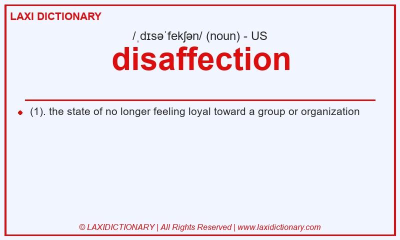 Definition disaffection in American English