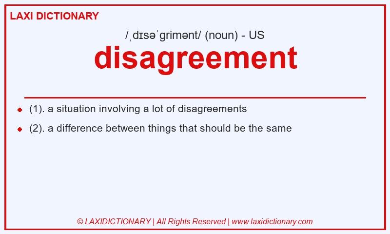 Definition disagreement in American English