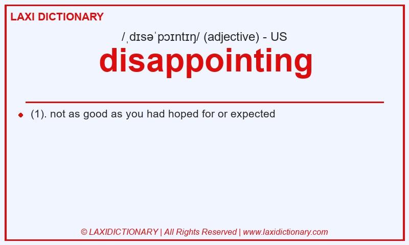 Definition disappointing in American English