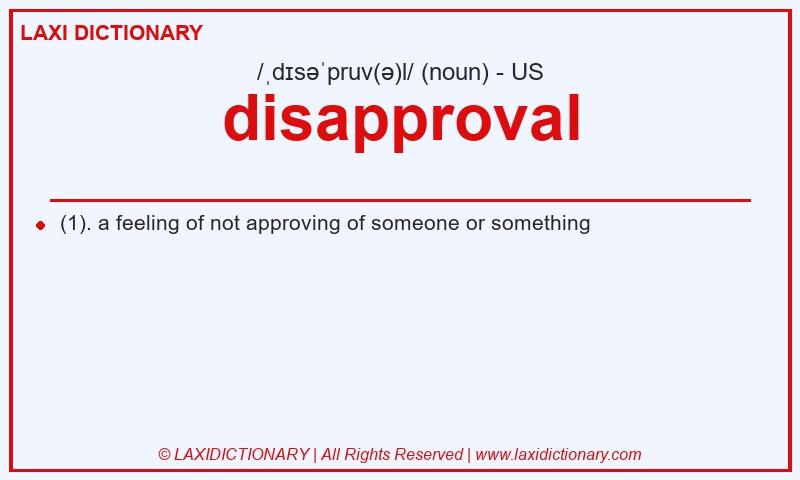 Definition disapproval in American English