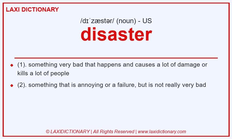 Definition disaster in American English