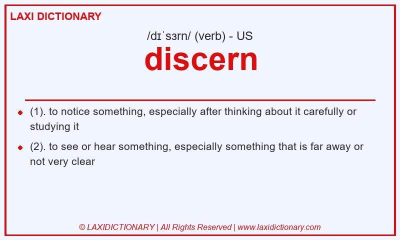 Definition discern in American English
