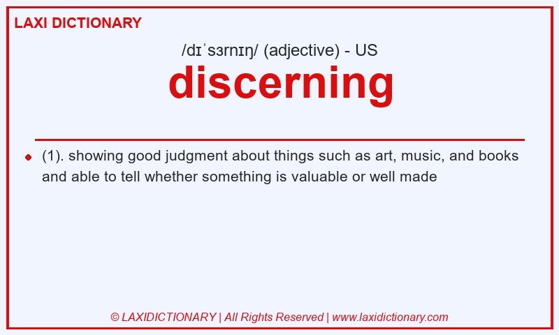 Definition discerning in American English