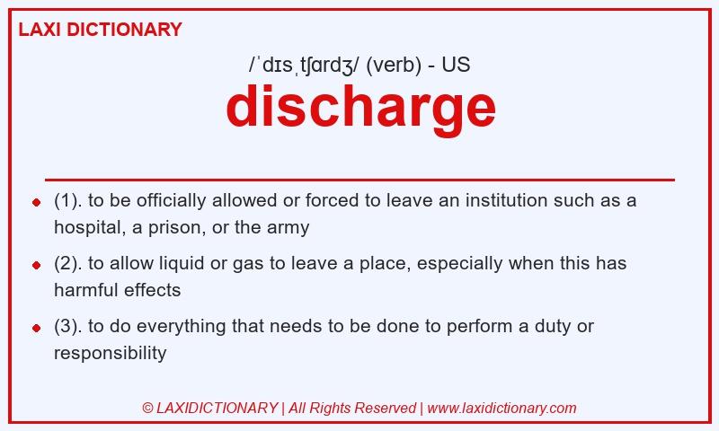 Definition discharge in American English