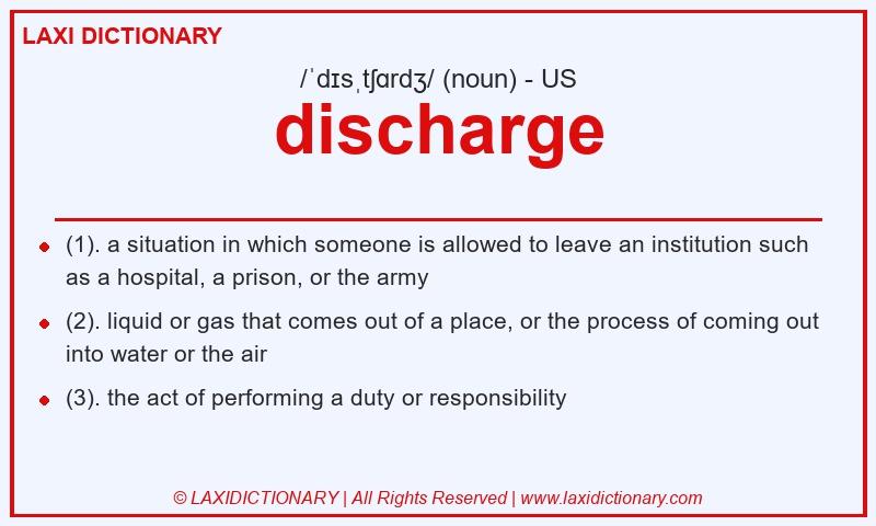 Definition discharge in American English