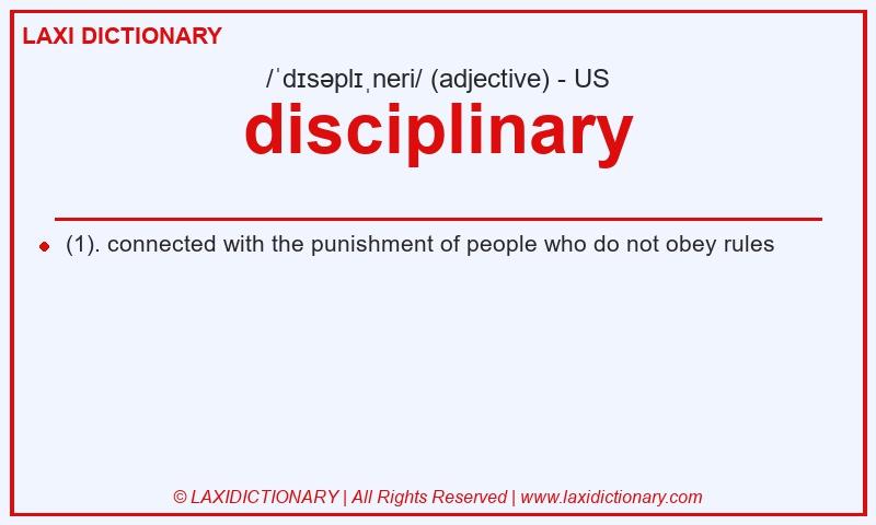 Definition disciplinary in American English