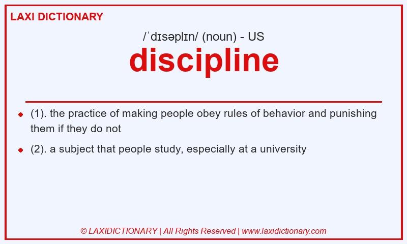 Definition discipline in American English