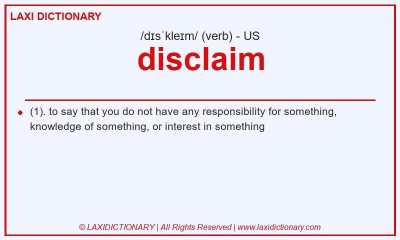 Definition disclaim in American English