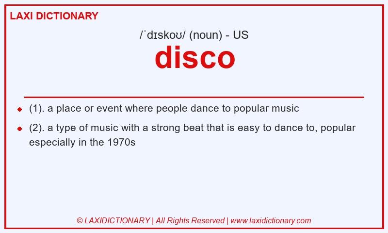Definition disco in American English