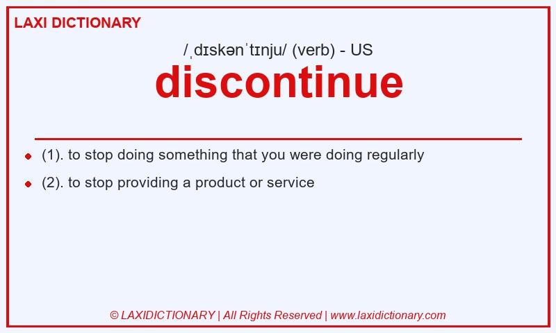Definition discontinue in American English