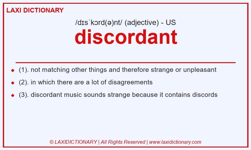Definition discordant in American English