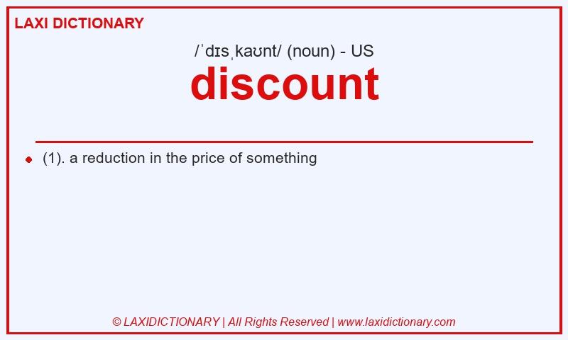 Definition discount in American English