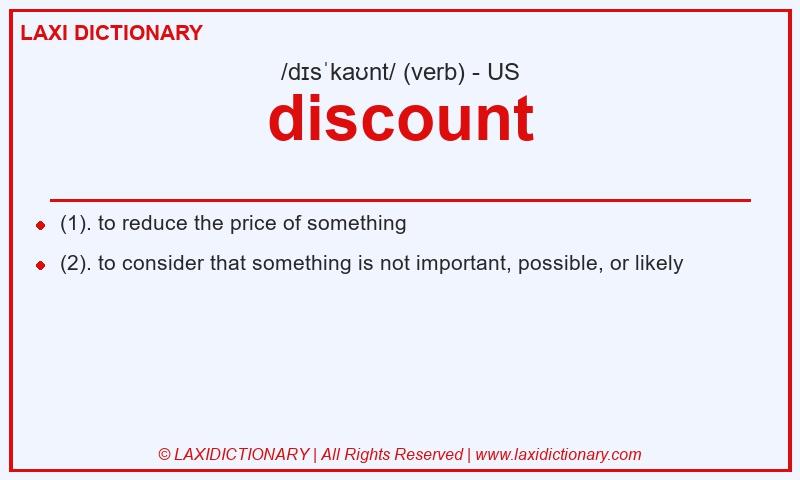 Definition discount in American English
