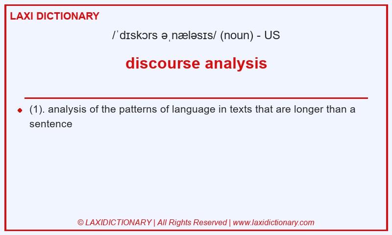 Definition discourse analysis in American English