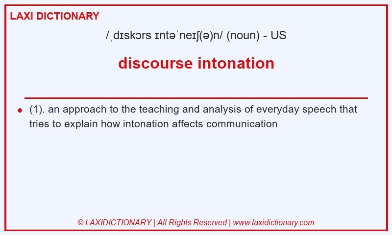 Definition discourse intonation in American English