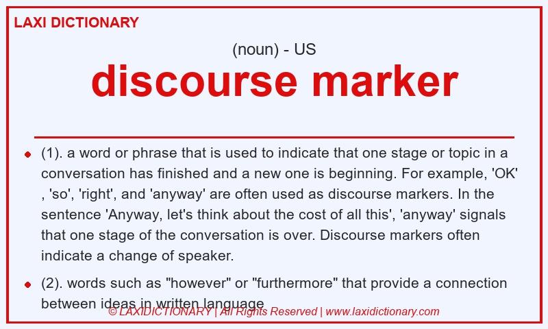 Definition discourse marker in American English