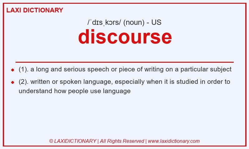 Definition discourse in American English