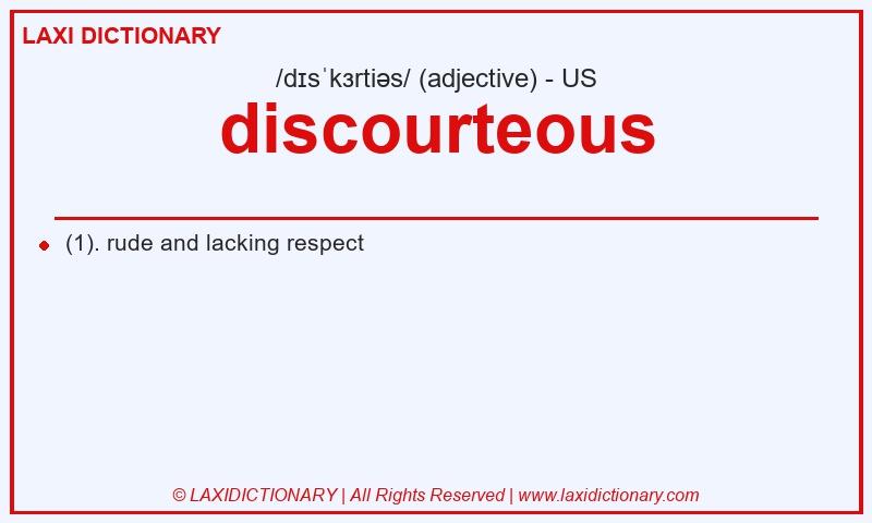 Definition discourteous in American English