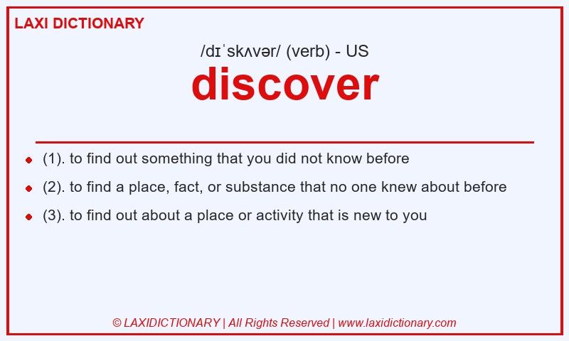 Definition discover in American English