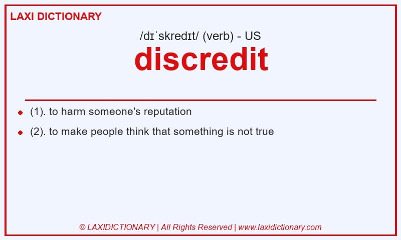 Definition discredit in American English