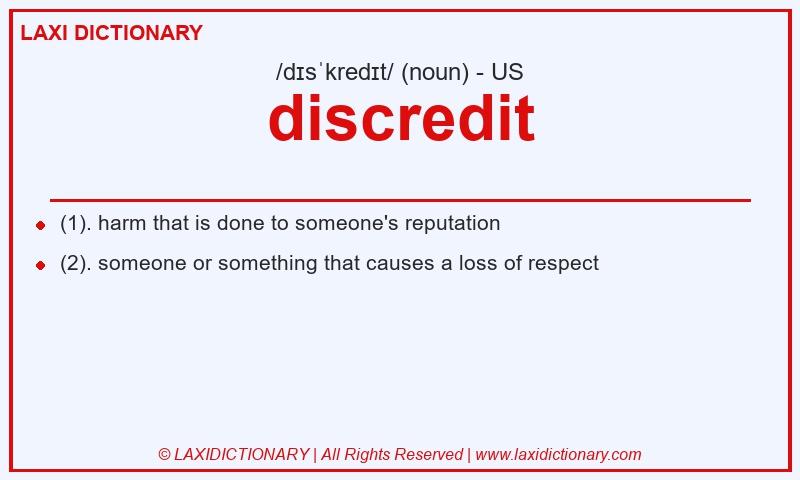 Definition discredit in American English