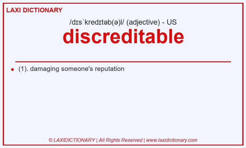 Definition discreditable in American English
