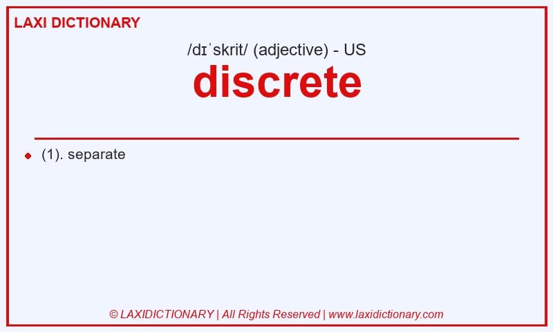 Definition discrete in American English