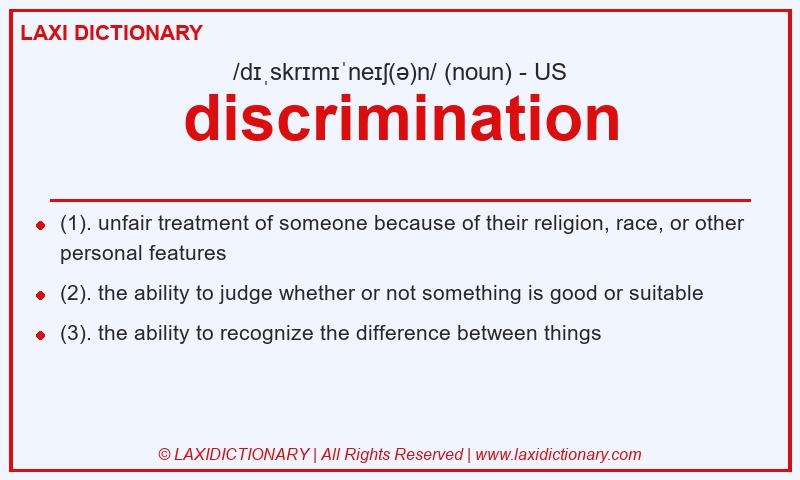 Definition discrimination in American English