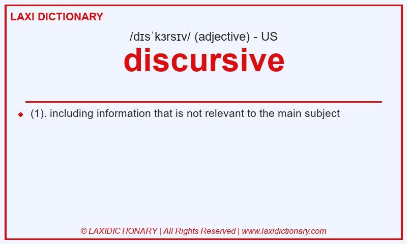 Definition discursive in American English