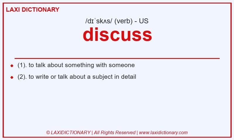 Definition discuss in American English