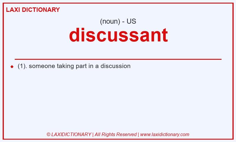 Definition discussant in American English