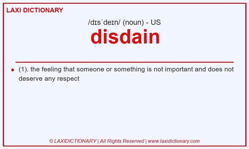 Definition disdain in American English