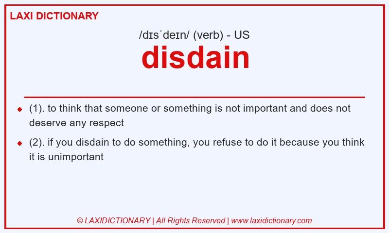 Definition disdain in American English
